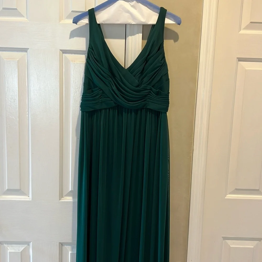 David’s Bridal Juniper colored evening gown or bride’s maid’s dress - Picture 1 of 7